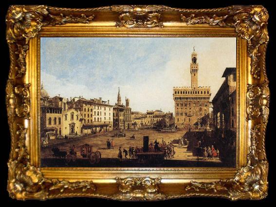 framed  Bernardo Bellotto Piazza della Signoria in Florence, ta009-2